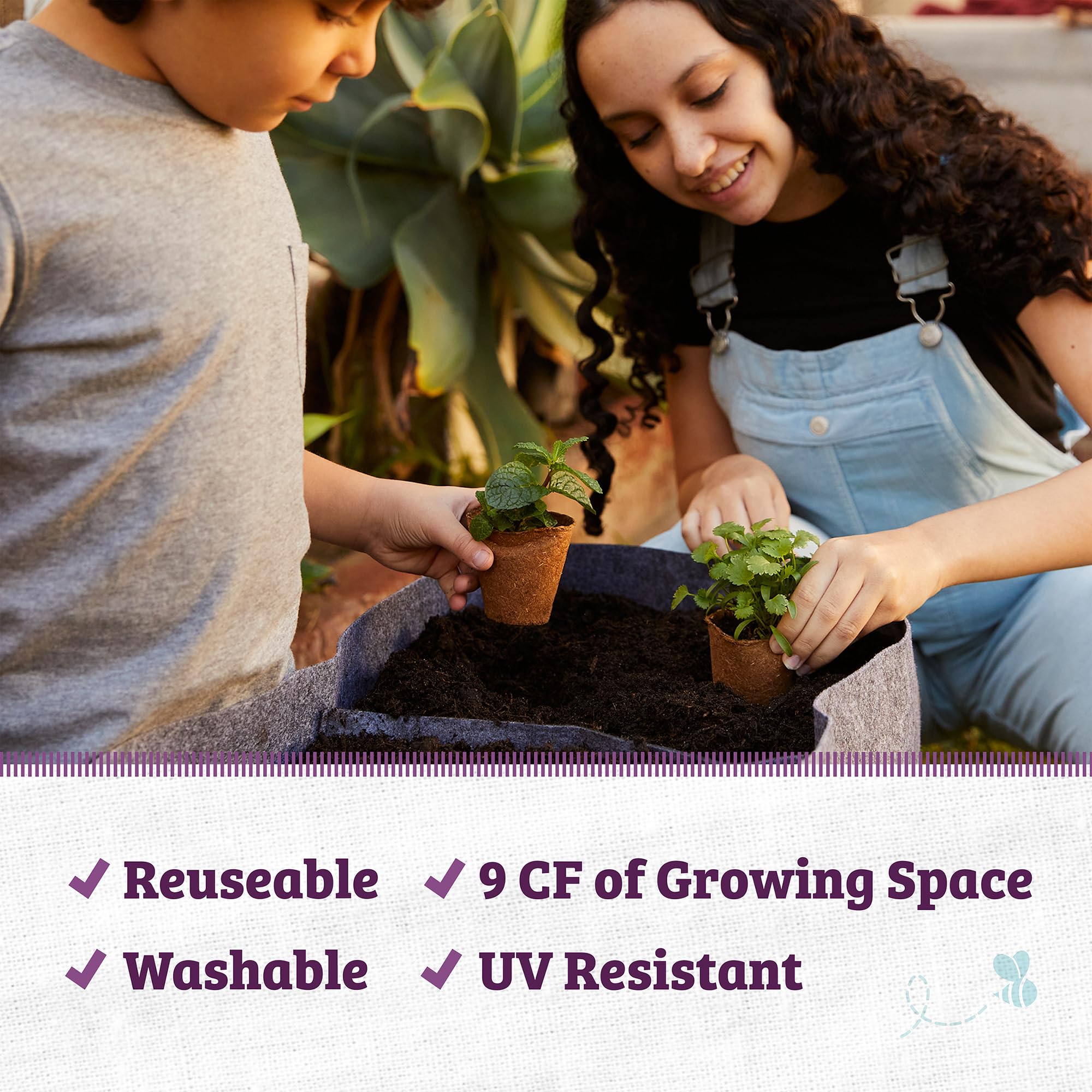 Back to The Roots Breathable Raised Bed (Provides More Oxygen to Roots), 9 Cu. Ft., No Assembly Needed, Reusable & Weatherproof - Image 4