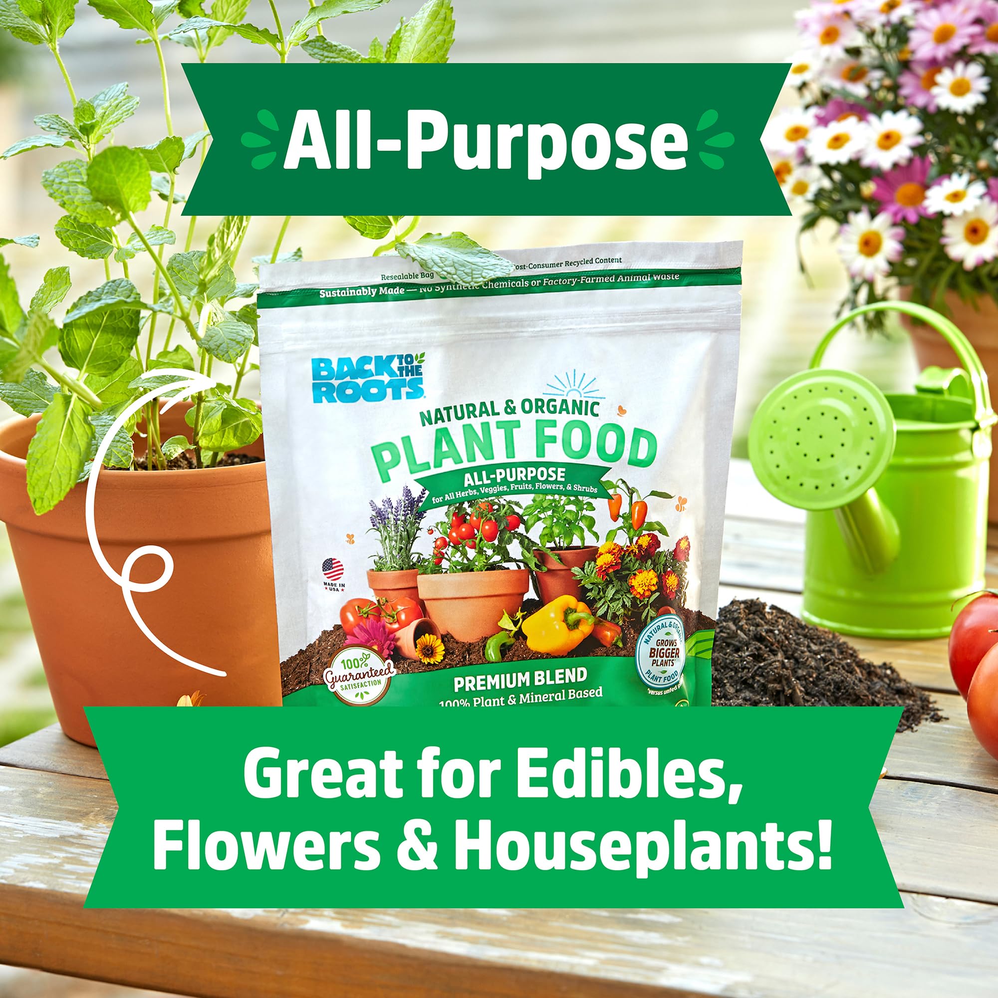 Back to The Roots Organic All-Purpose Plant Food (5 lb. Value Size), Premium Blend, Safe & Sustainable Vegan Formulation Made with Kelp and Alfaalfa Meal, Mycorrhize, and Rock Phosphate Minerals - Image 3