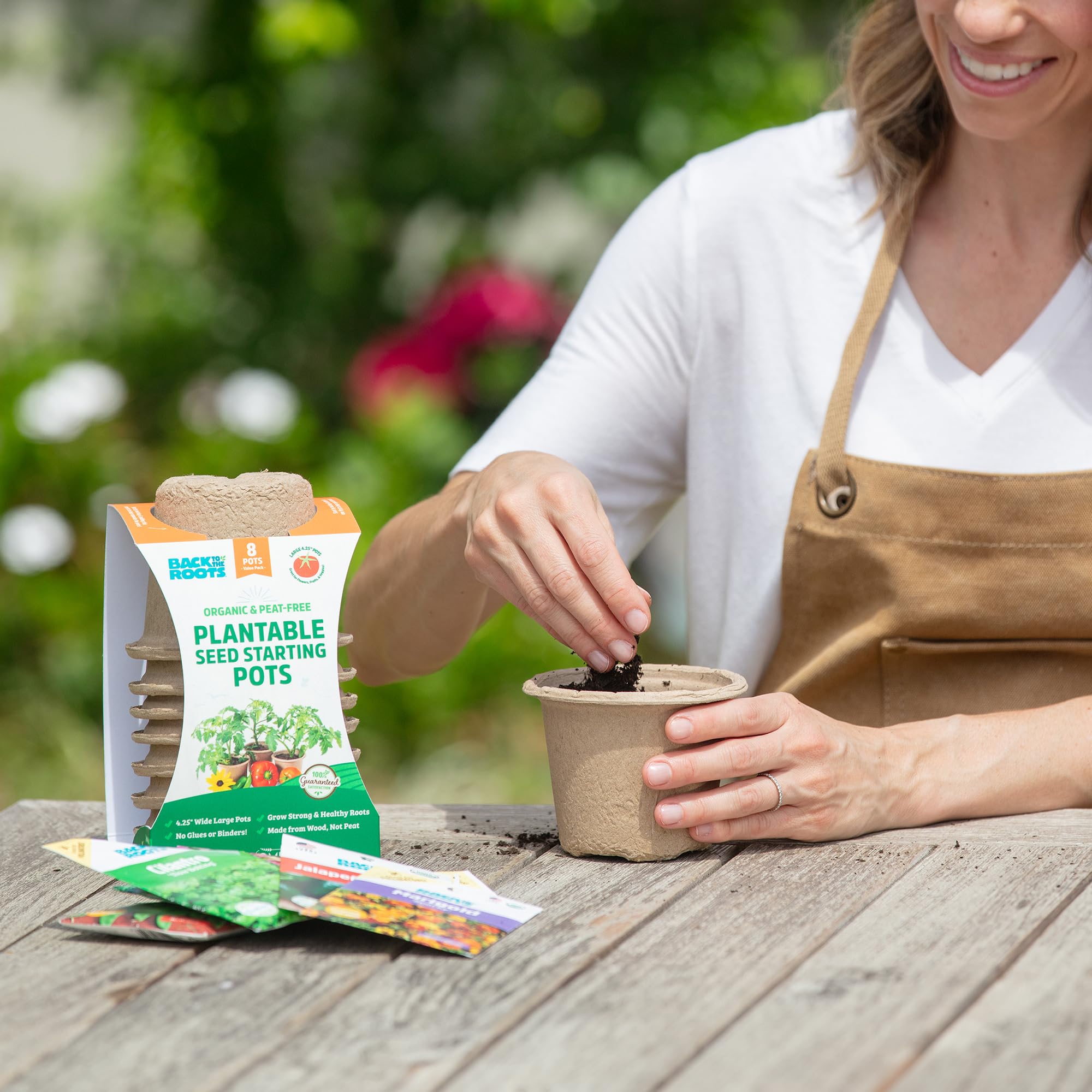 Back to the Roots Organic & PLANTABLE 4.25" Wide Seed Starting POTS (8 CT) - Image 7